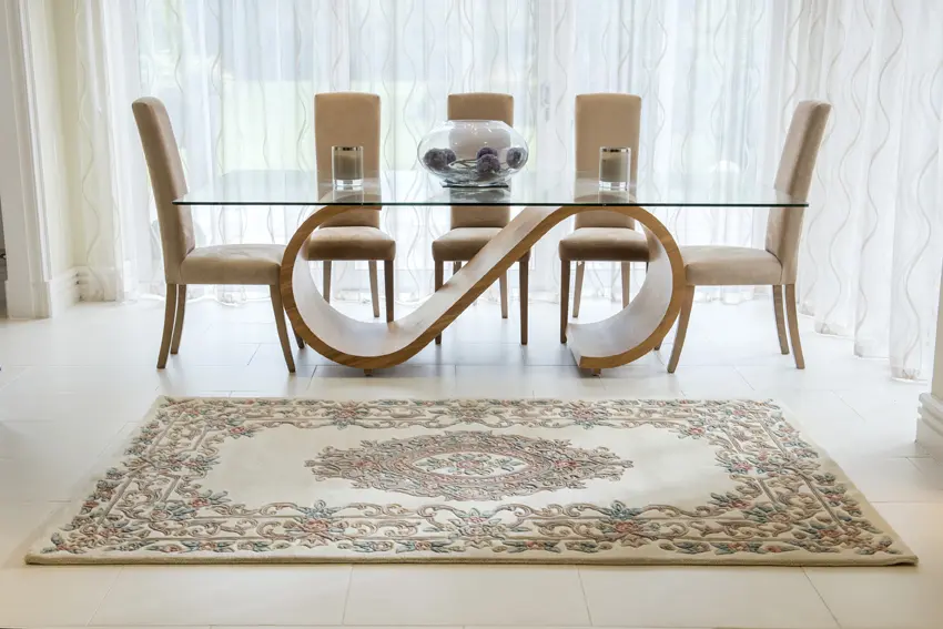 Indian Superwashed  Rug - Cream - Indian Superwashed Floral design Rug