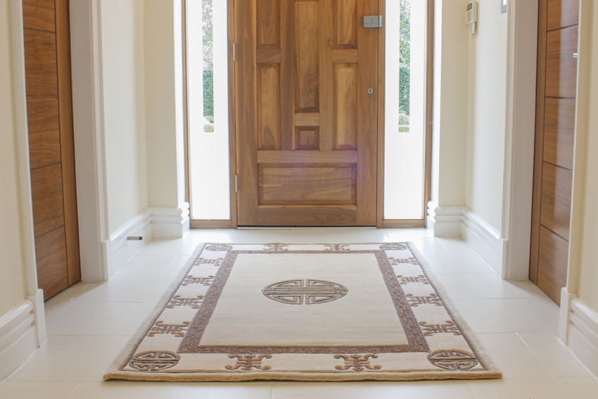 Indian Superwashed  Rug - Gold - Indian Fu Shou design Rug ISW109