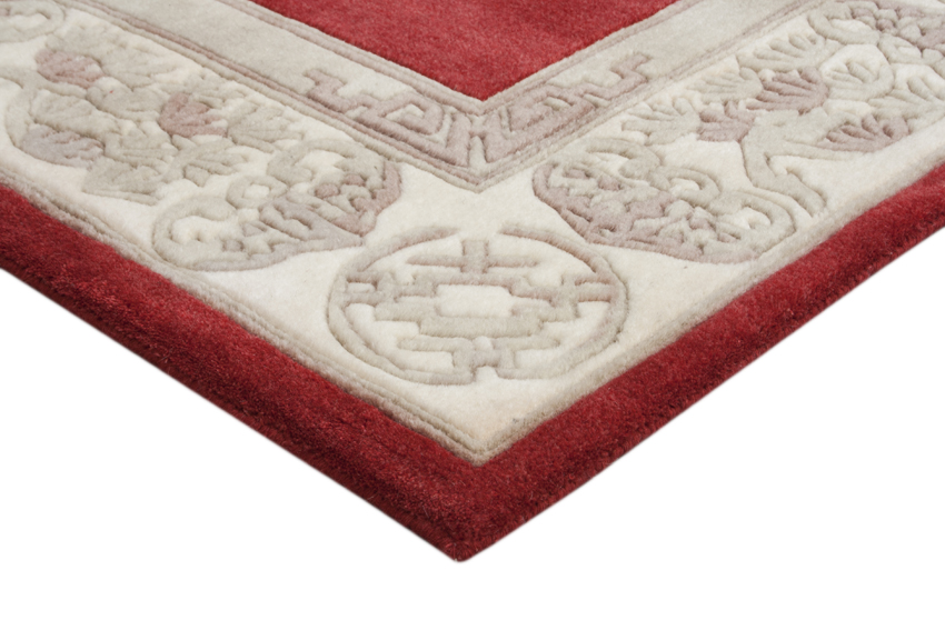 Indian Superwashed  Rug - Red - Indian Dragon design Rug ISW121