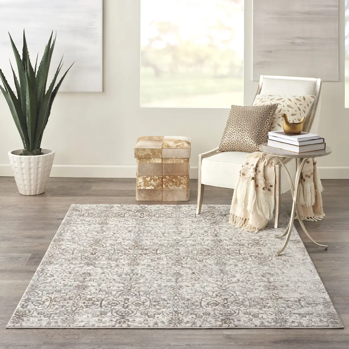 Pearlescent machine woven rug NRT004