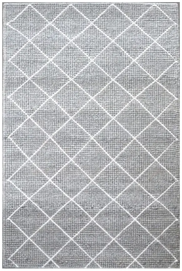 Plaited Rug - Grey - Plain 100% wool rug with Plaited design ILE008