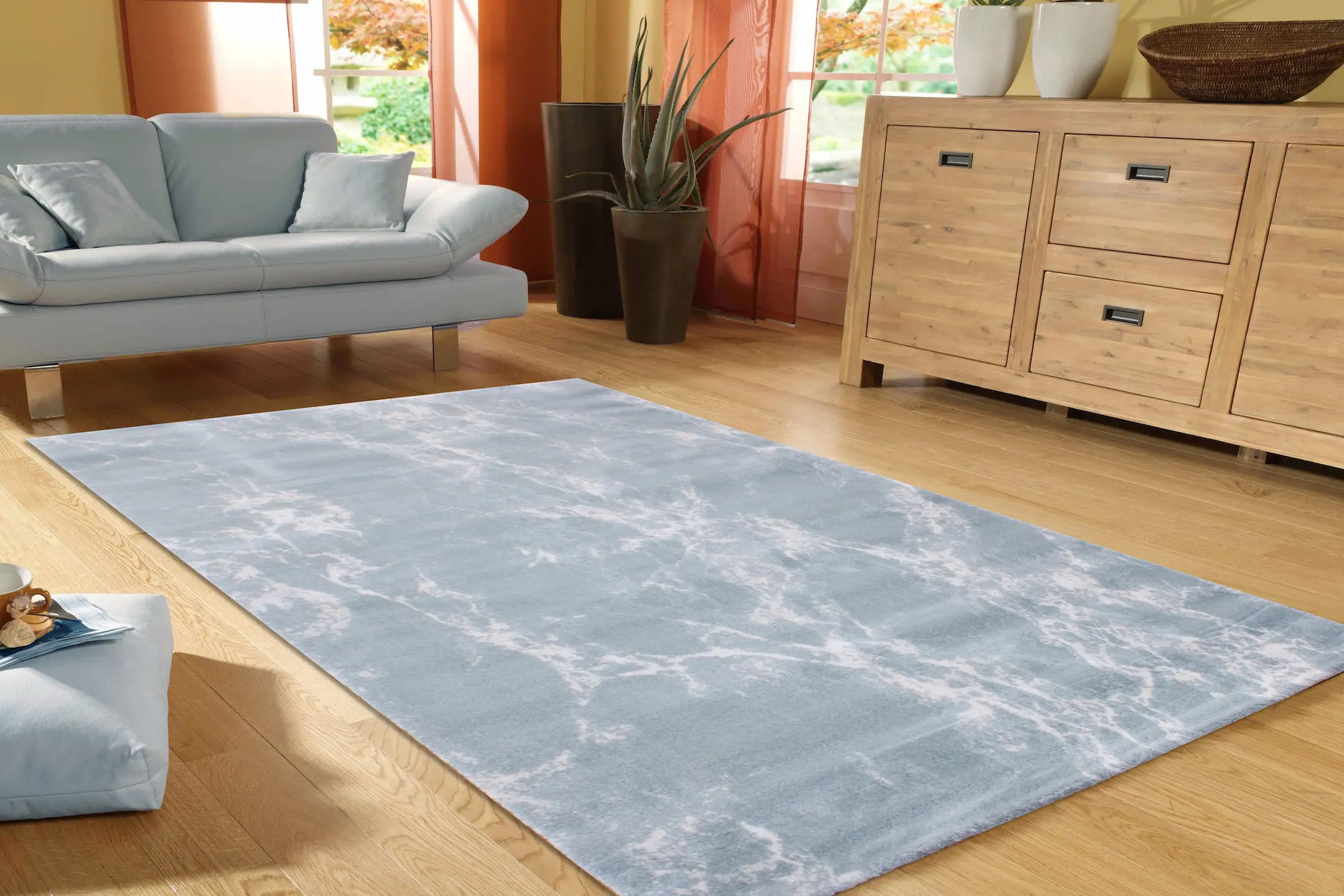 Opus Woven Rug - Blue - Machine Woven Rug with Contemporary Design ZBC006