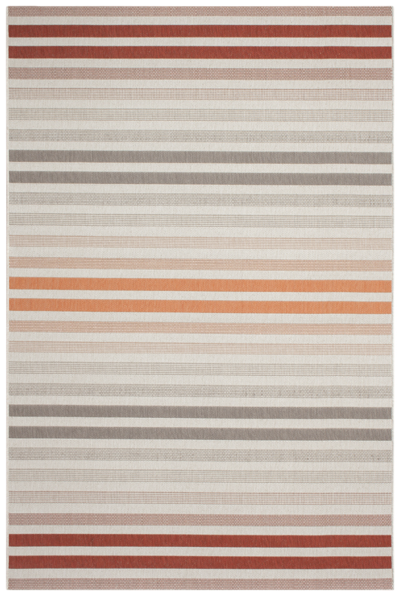 Outdoor rug - Neutral and Orange - Striped Design ZBE004