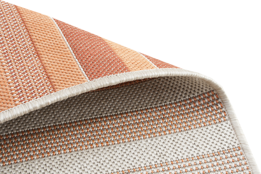 Outdoor rug - Neutral and Orange - Striped Design ZBE004