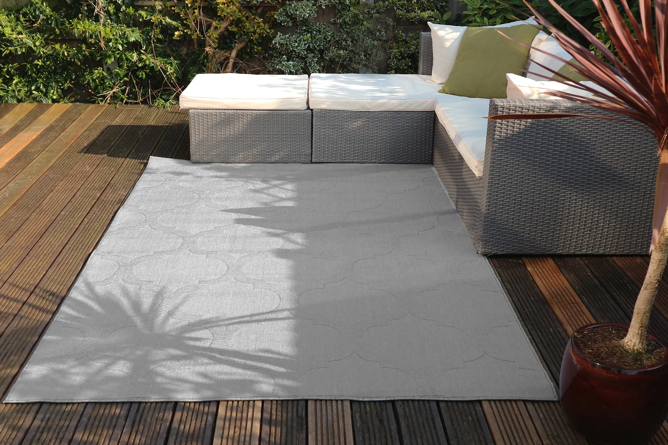 Outdoor rug - Grey - Plain Design ZBE015