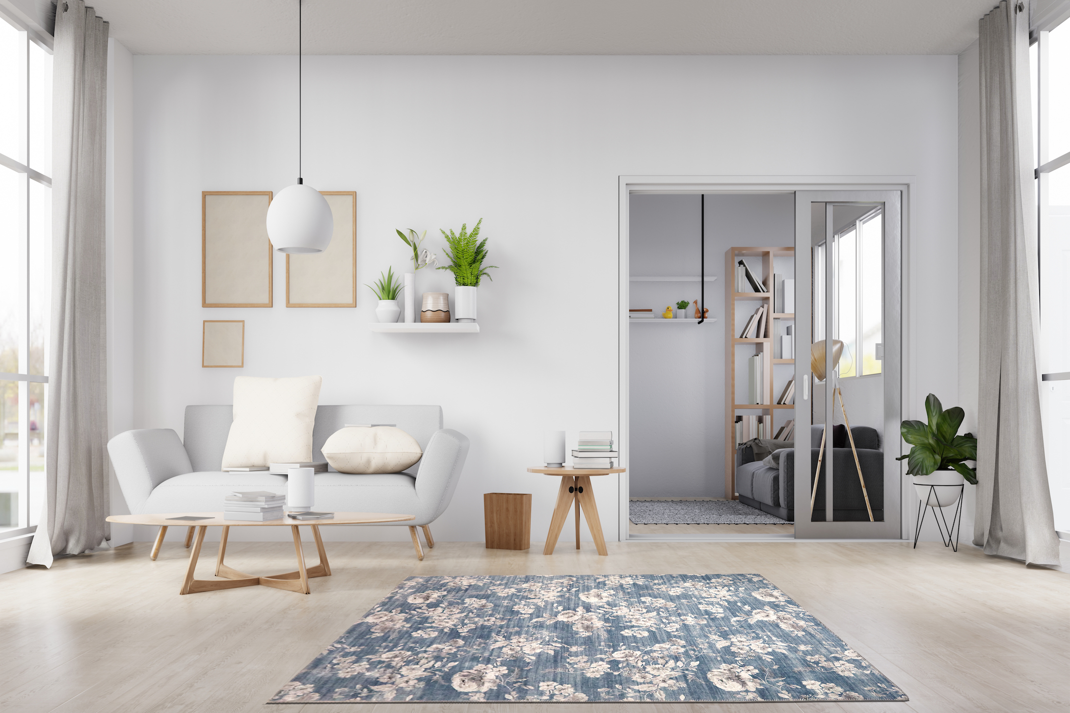 Pippur Printed Rug - Blue - ZDB707