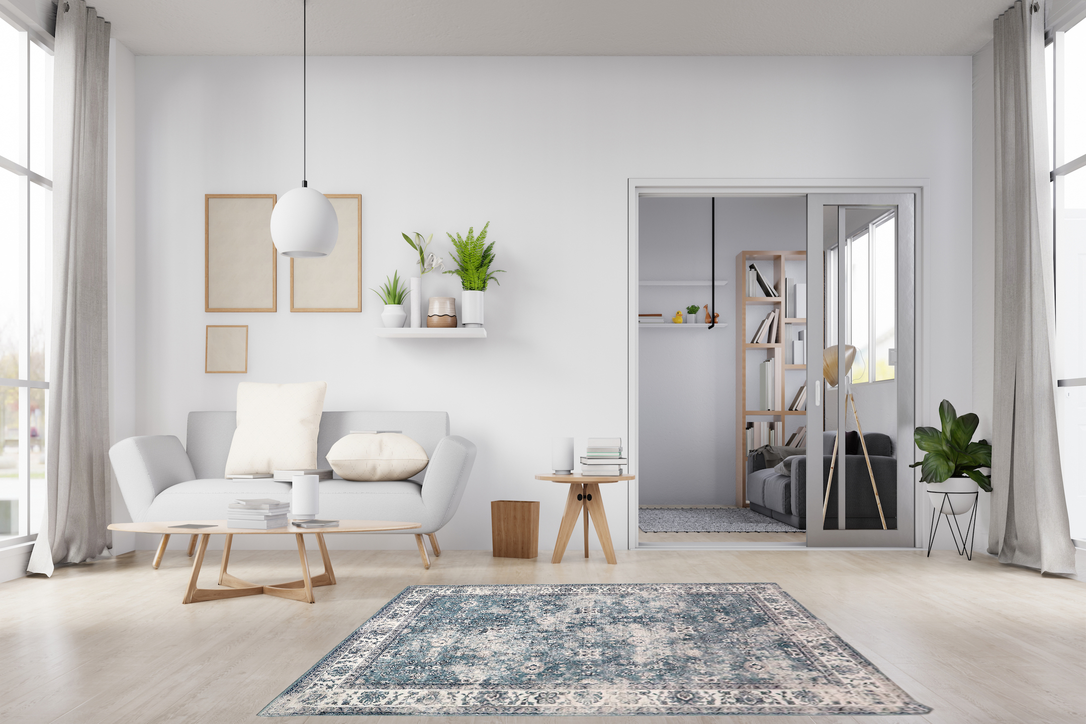 Pippur Printed Rug - Blue - ZDB710