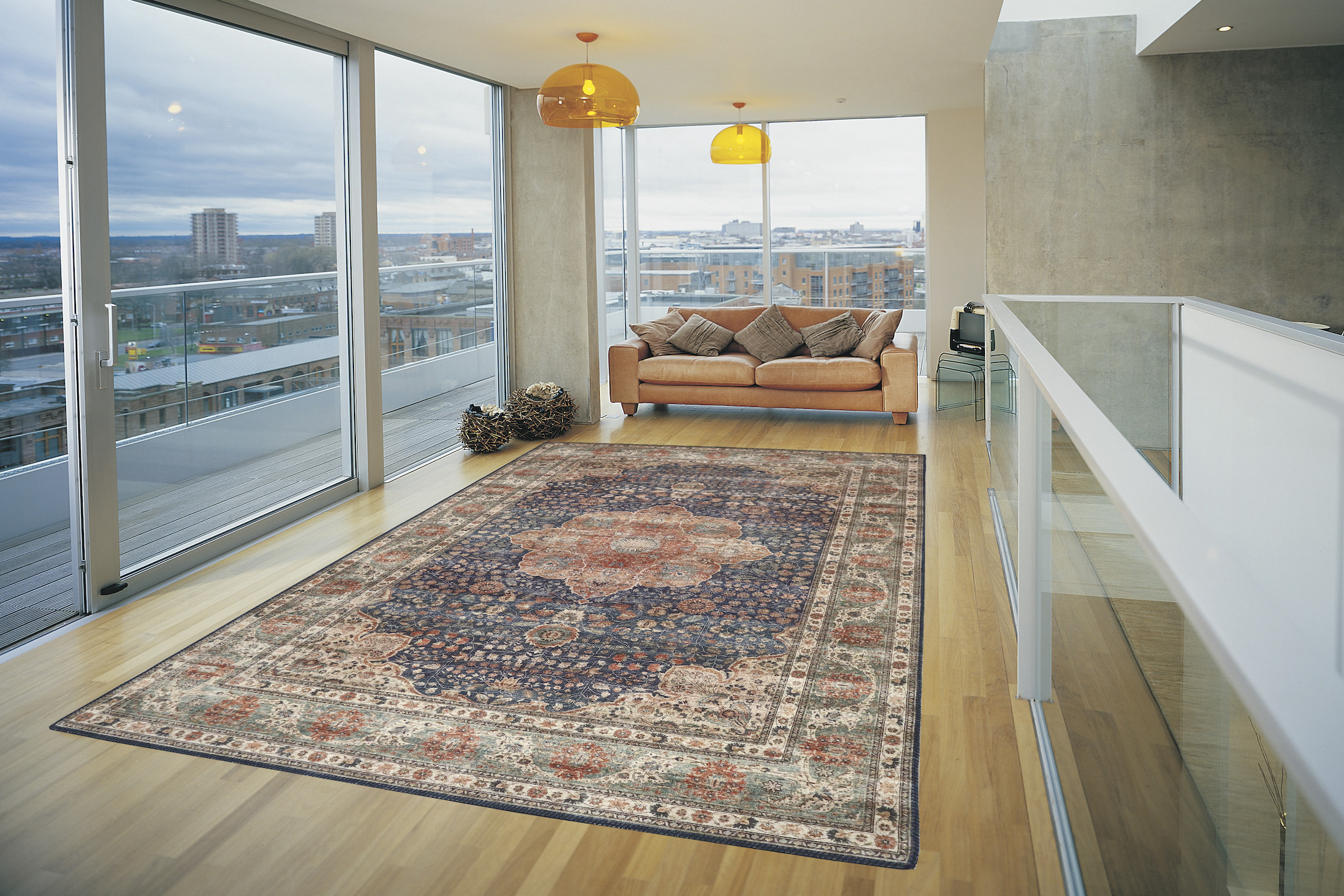 Pippur Printed Rug - Blue - ZDB711