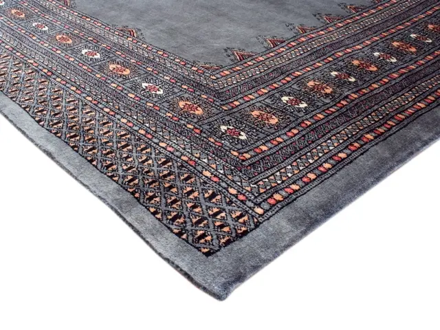 Fine Pakistan Bokhara Rug - Grey - Handknotted 100% wool Bokhara rug BOF054