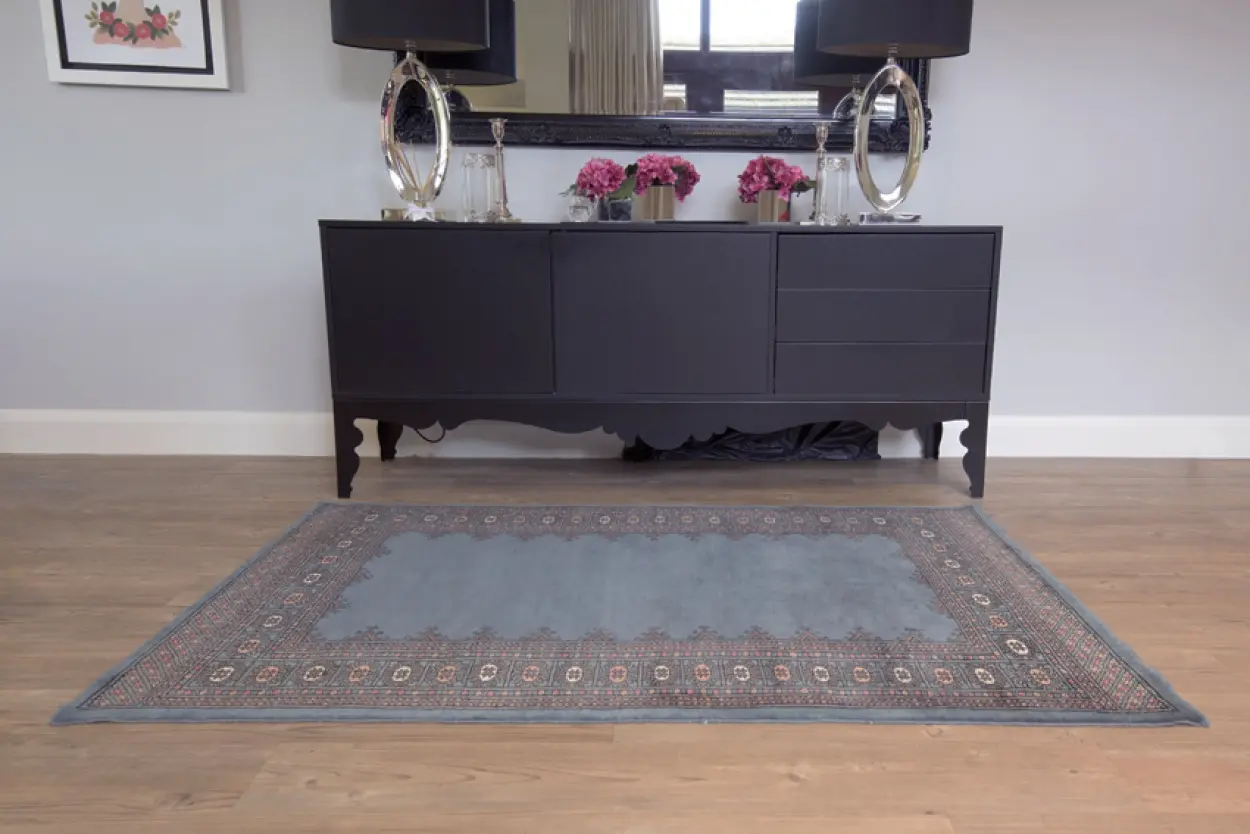 Fine Pakistan Bokhara Rug - Grey - Handknotted 100% wool Bokhara rug BOF054