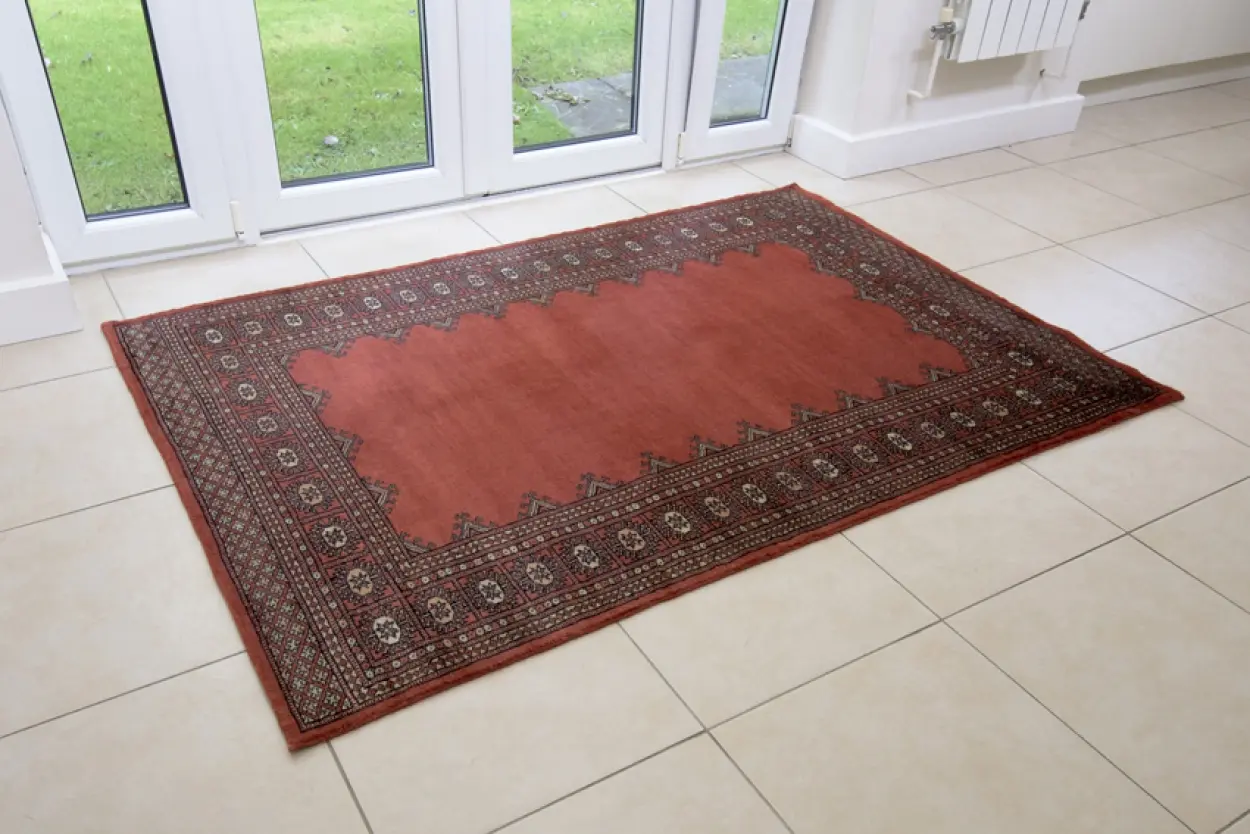 Fine Pakistan Bokhara Rug - Orange - Handknotted 100% wool Bokhara rug