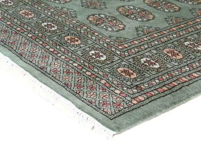 Fine Pakistan Bokhara Rug - Green - Handknotted 100% wool Bokhara rug BOK042