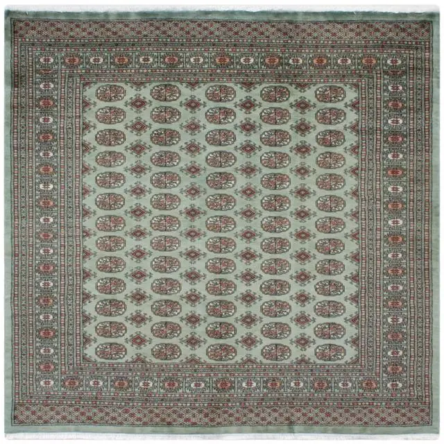 Fine Pakistan Bokhara Rug - Green - Handknotted 100% wool Bokhara rug BOK042