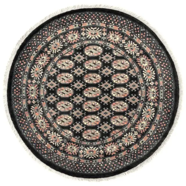 Fine Pakistan Bokhara Rug - Black - Handknotted 100% wool Bokhara rug BOK053
