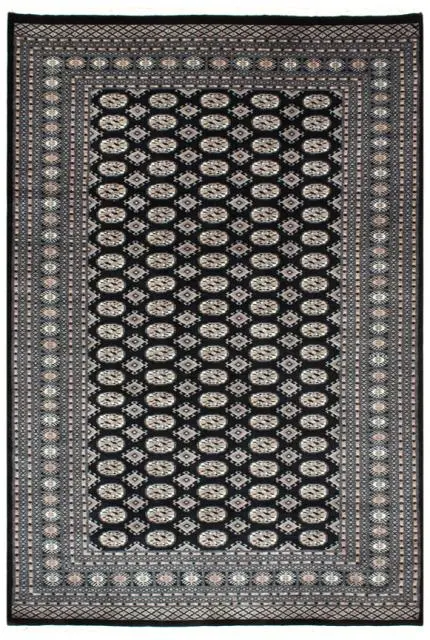 Fine Pakistan Bokhara Rug - Black - Handknotted 100% wool Bokhara rug BOK053