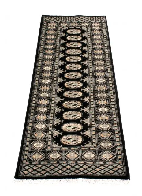 Fine Pakistan Bokhara Rug - Black - Handknotted 100% wool Bokhara rug BOK053