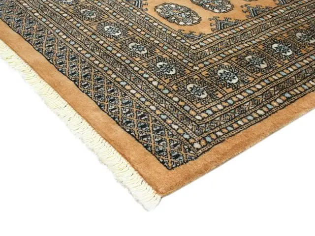 Fine Pakistan Bokhara Rug - Gold - Handknotted 100% wool Bokhara rug BOK056