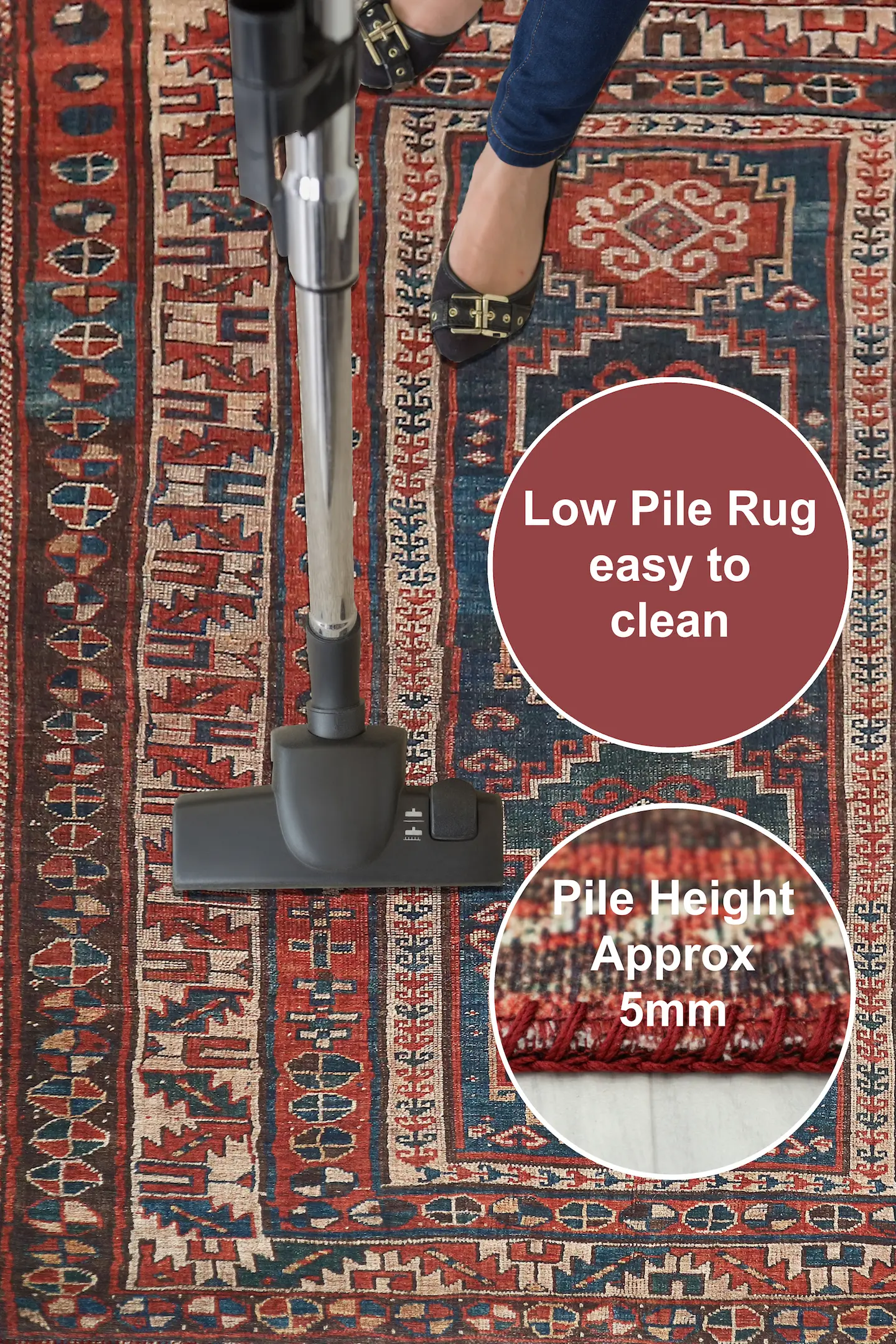 Pippur Printed Rug - Red - ZDB703