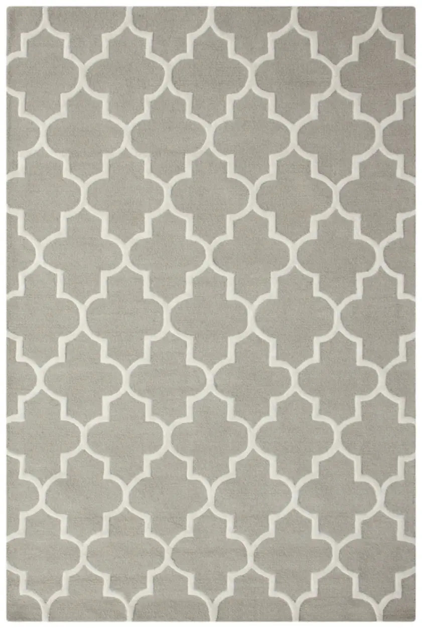 Lattice Design Rug - Beige - Indian Rug with Lattice Design
