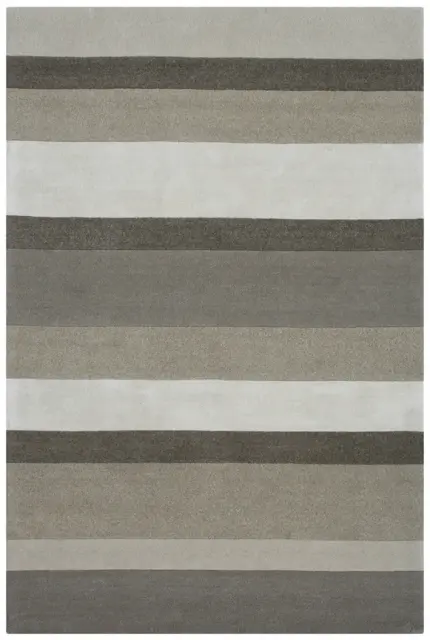 Modern Striped Rug - Grey - Indian Rug with Striped Design ECA002