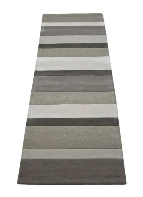 Modern Striped Rug - Grey - Indian Rug with Striped Design ECA002