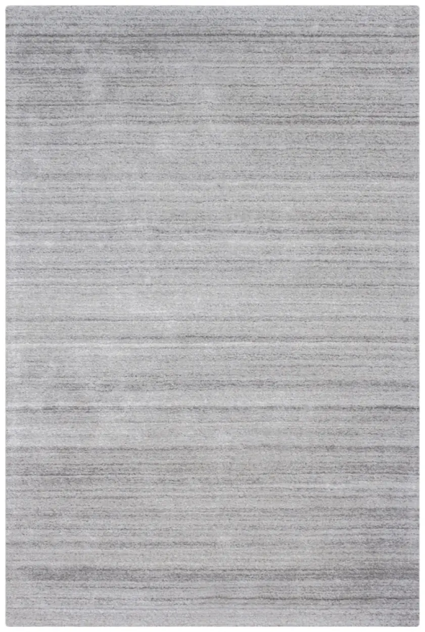 Plain Neutral Viscose Rug - Grey - Indian Rug with Luxurious Pile