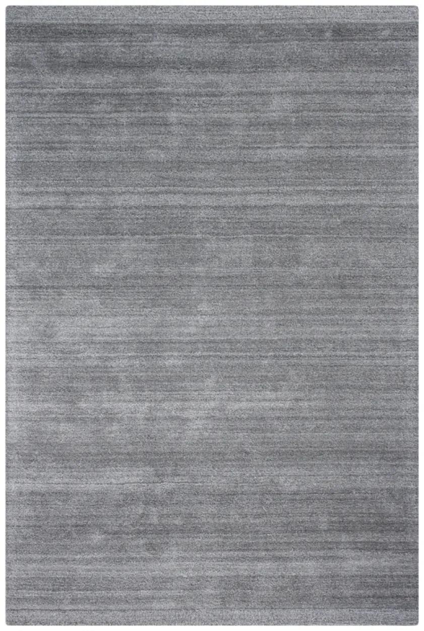 Plain Neutral Viscose Rug - Grey - Indian Rug with Luxurious Pile