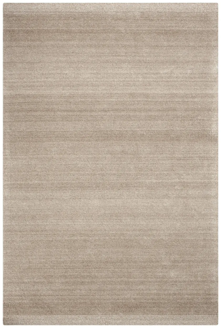 Plain Neutral Viscose Rug - Beige - Indian Rug with Luxurious Pile ECB304