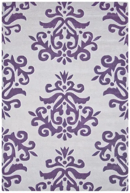 Contemporary Vibrant Rug - Purple & White - Indian rug with Contemporary design ECC005