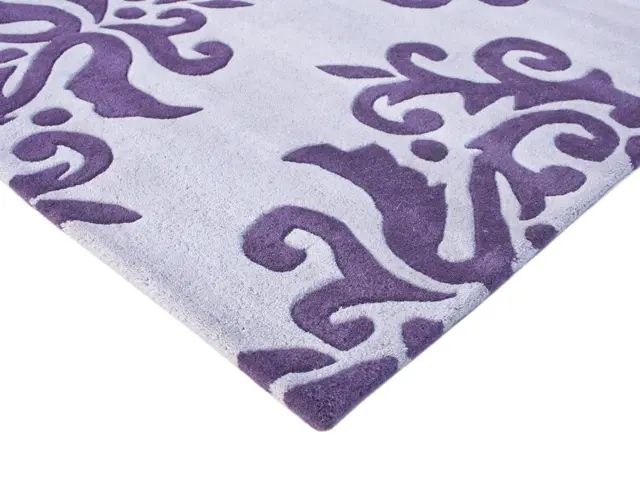 Contemporary Vibrant Rug - Purple & White - Indian rug with Contemporary design ECC005