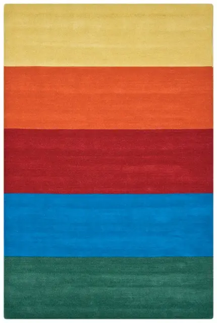 Contemporary Vibrant Rug - Multicoloured - Indian rug with Stripe design
