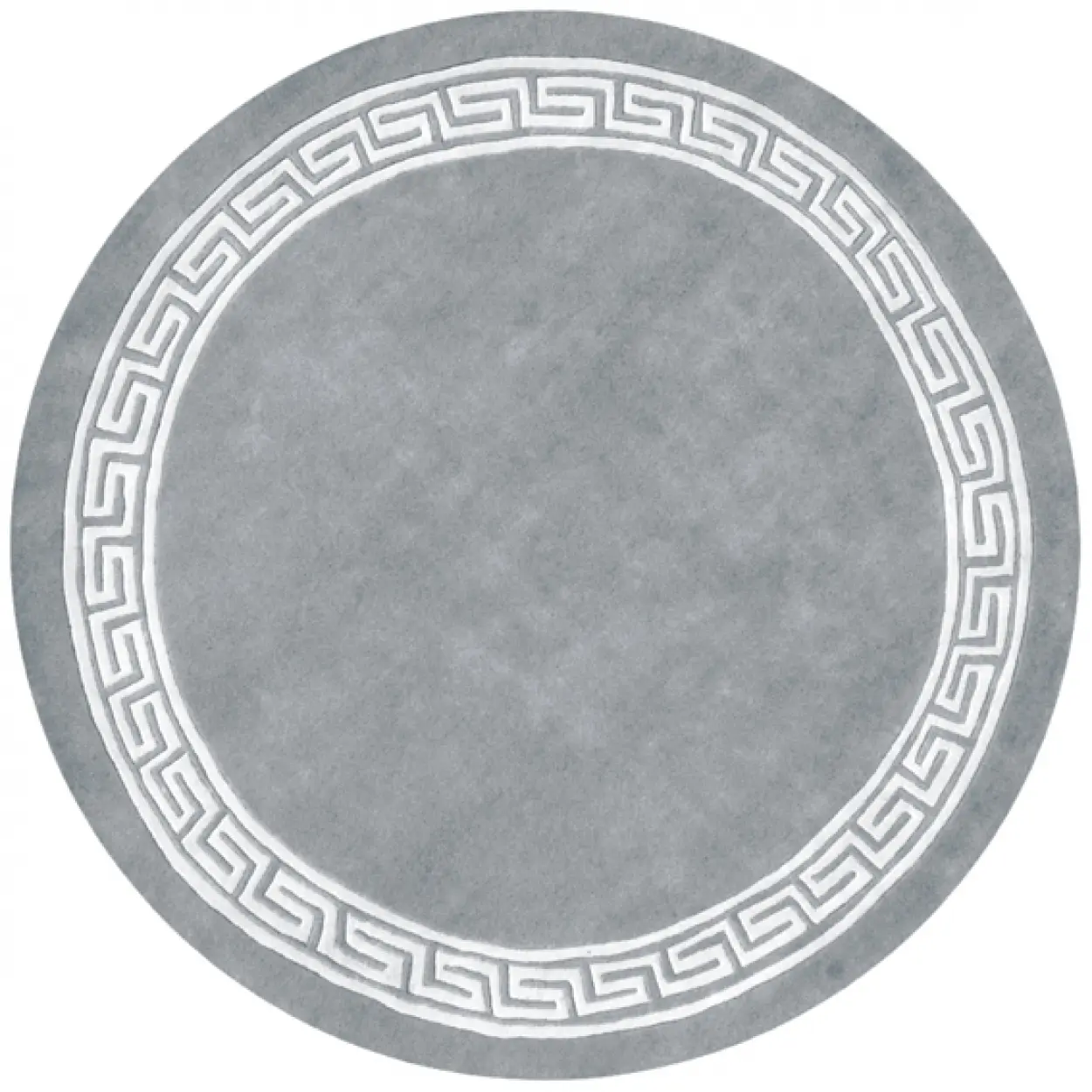 Greek Key Design Rug - Grey - Indian Rug with Carved Greek Inspired Pattern ECD004