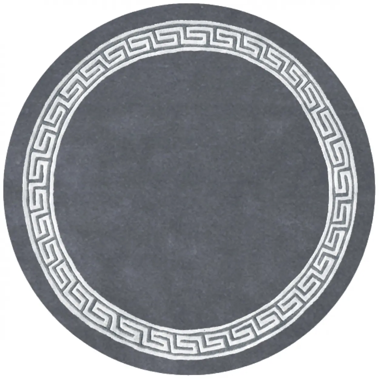 Greek Key Design Rug - Dark Grey - Indian Rug with Carved Greek Inspired Pattern ECD005