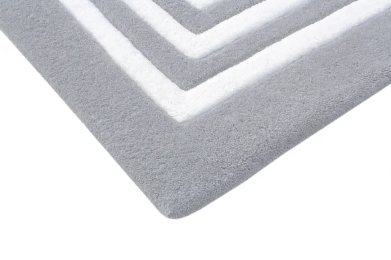 Greek Key Design Rug - Silver - Indian Rug with Carved Greek Inspired Pattern ECD006