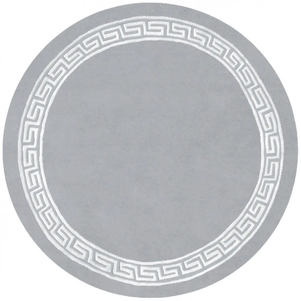 Greek Key Design Rug - Silver - Indian Rug with Carved Greek Inspired Pattern ECD006