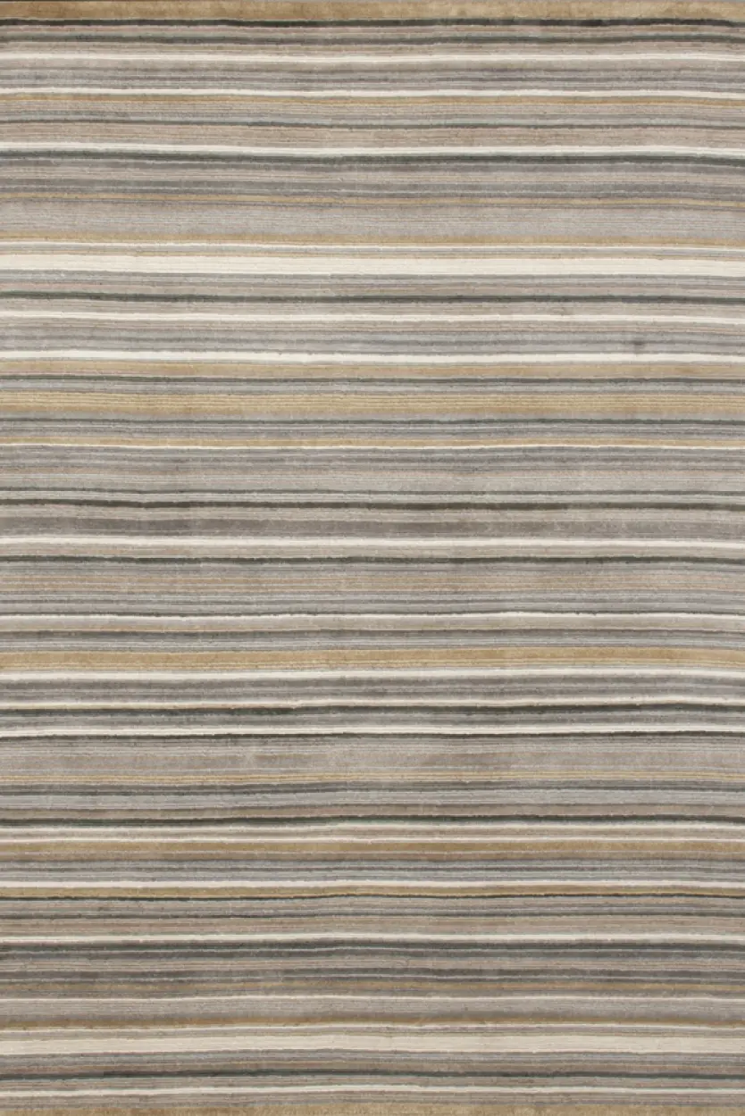 Modern Striped Rug - Neutral - Indian Rug with Striped Design
