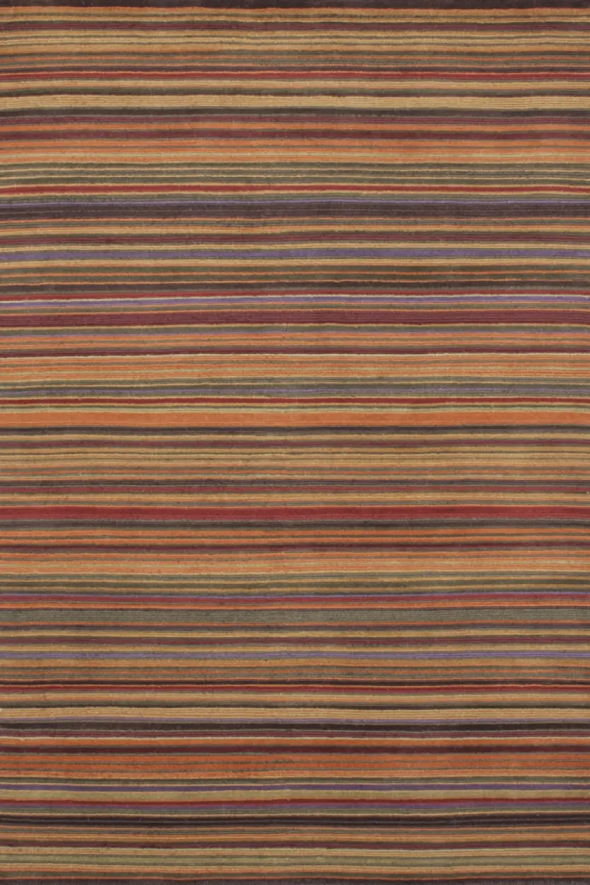 Modern Striped Rug - Multicoloured - Indian Rug with Striped Design