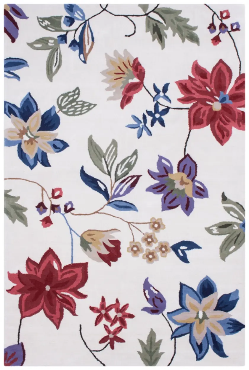 Modern Botanical Rug - Multicoloured
