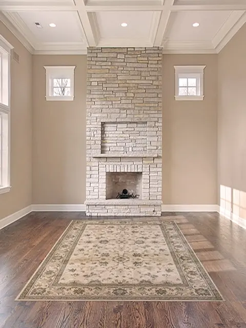 Kashimar woven rug - Cream - Machine woven rug with Traditional design EXP953