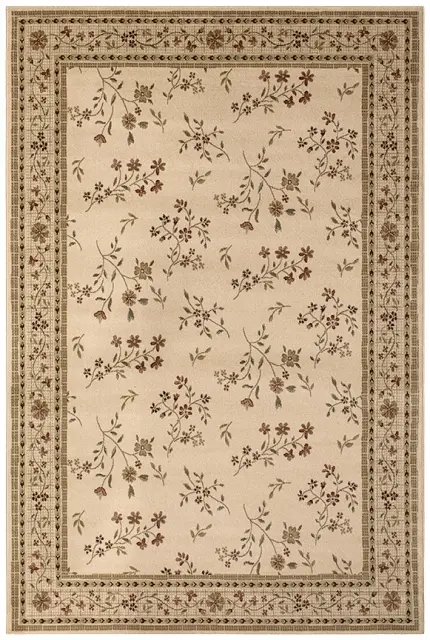 Kashimar woven rug - Cream - Machine woven rug with Traditional design