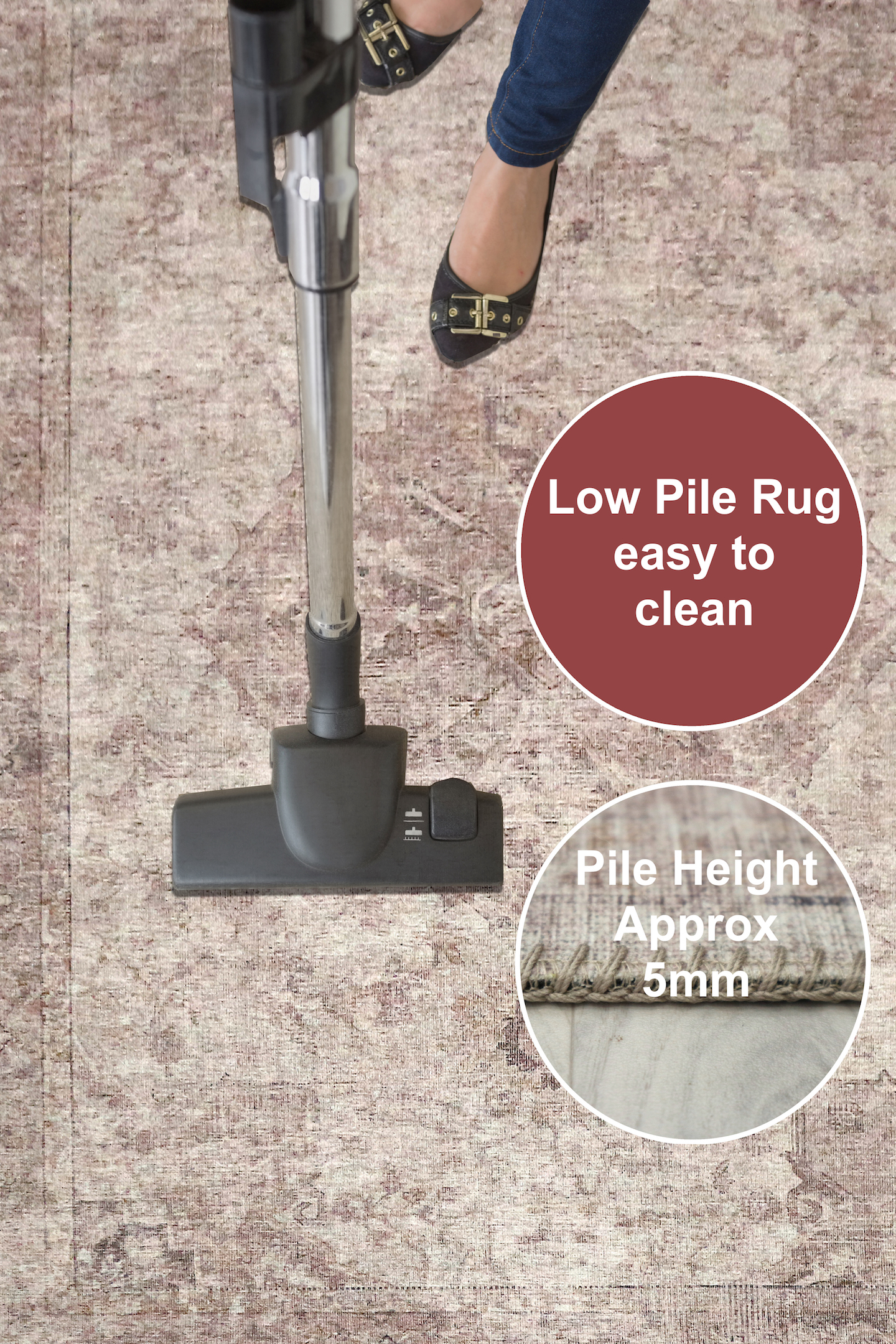 Pippur Printed Rug - Pink - ZDB706
