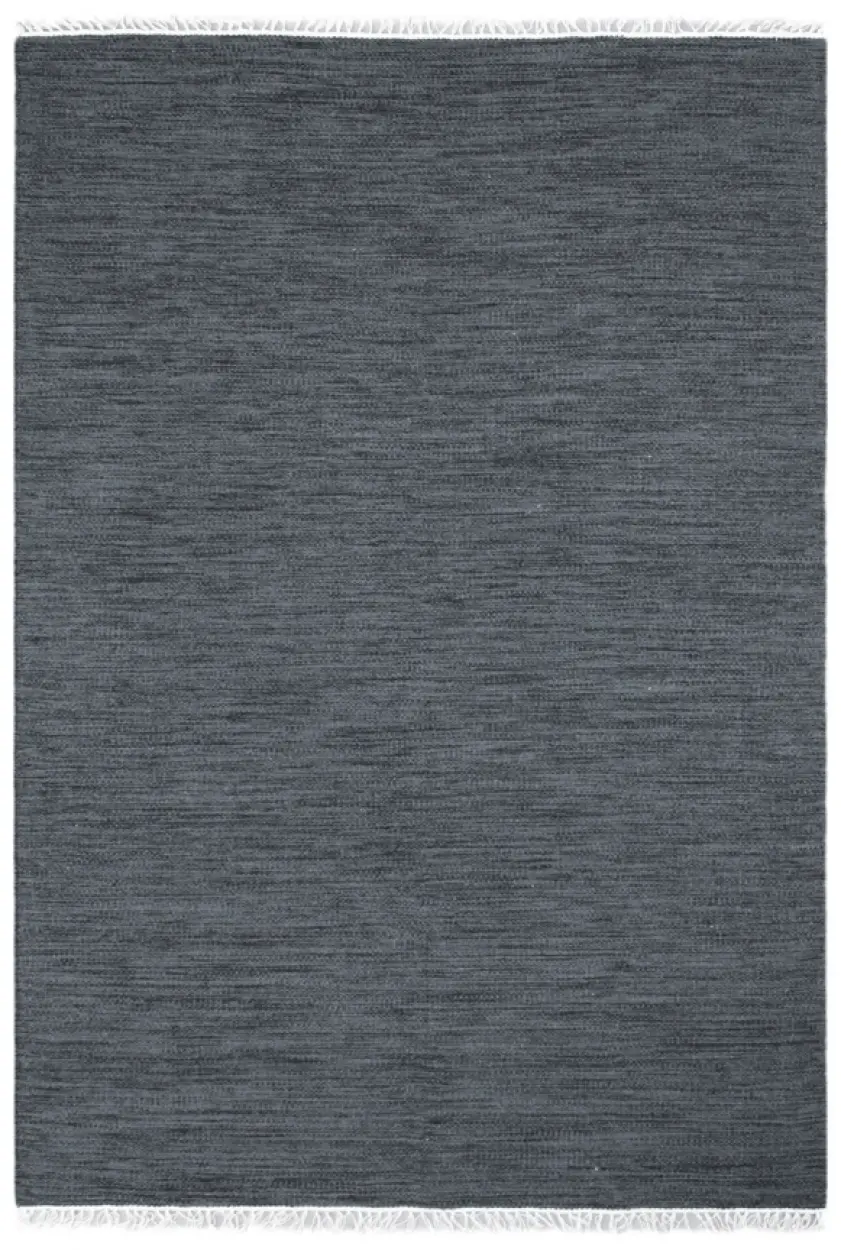 Indian Dhurrie rug - Grey - Handmade plain Wool & cotton rug