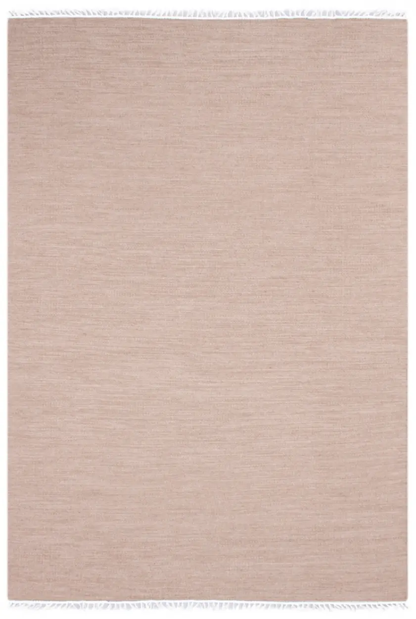 Indian Dhurrie rug - Brown - Handmade plain Wool & cotton rug