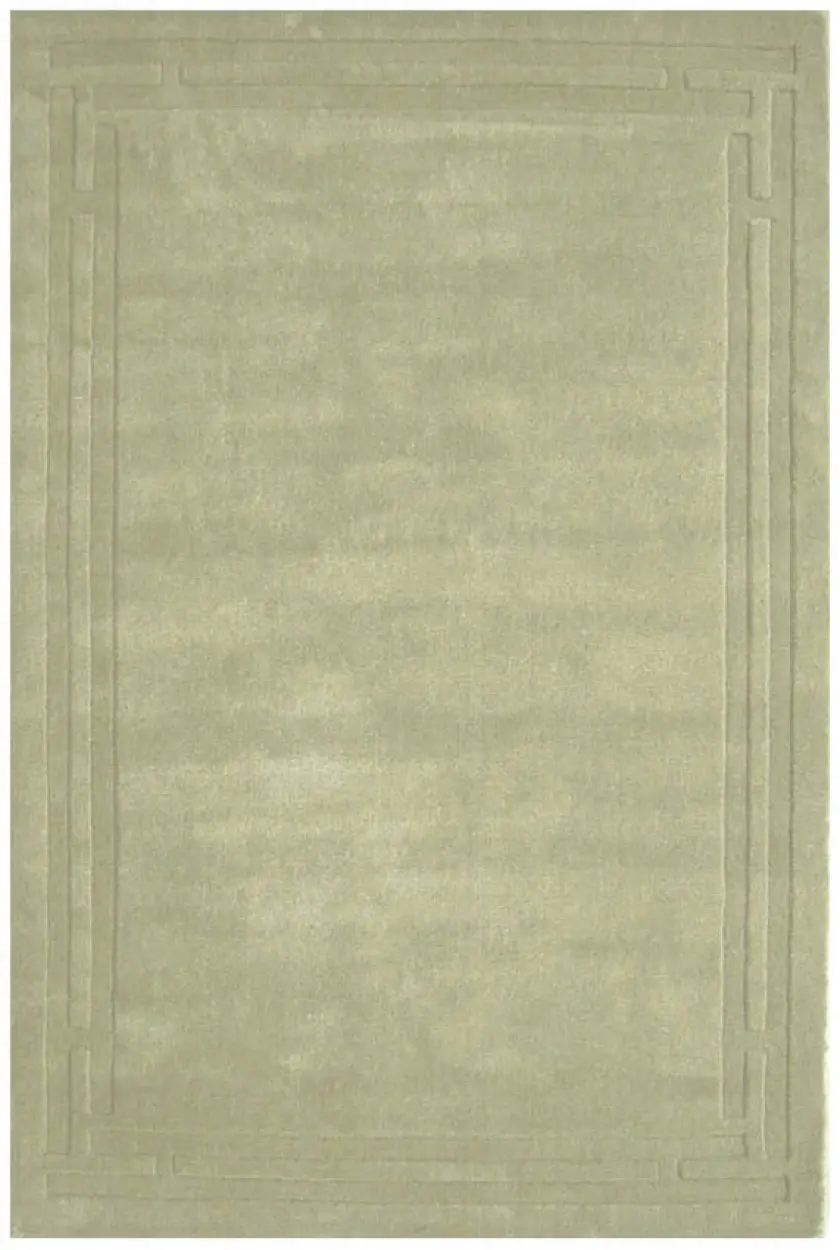 Lippa Plain Carved Rug - Green - Plain 100% wool rug with carved desig