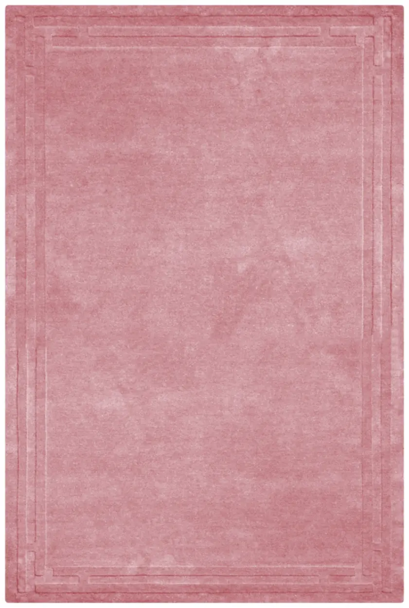 Lippa Plain Carved Rug - Pink - Plain 100% wool rug with carved desig HHL004