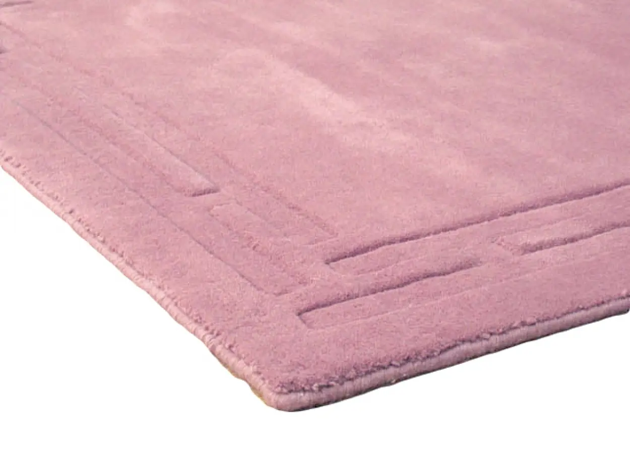 Lippa Plain Carved Rug - Pink - Plain 100% wool rug with carved desig HHL004