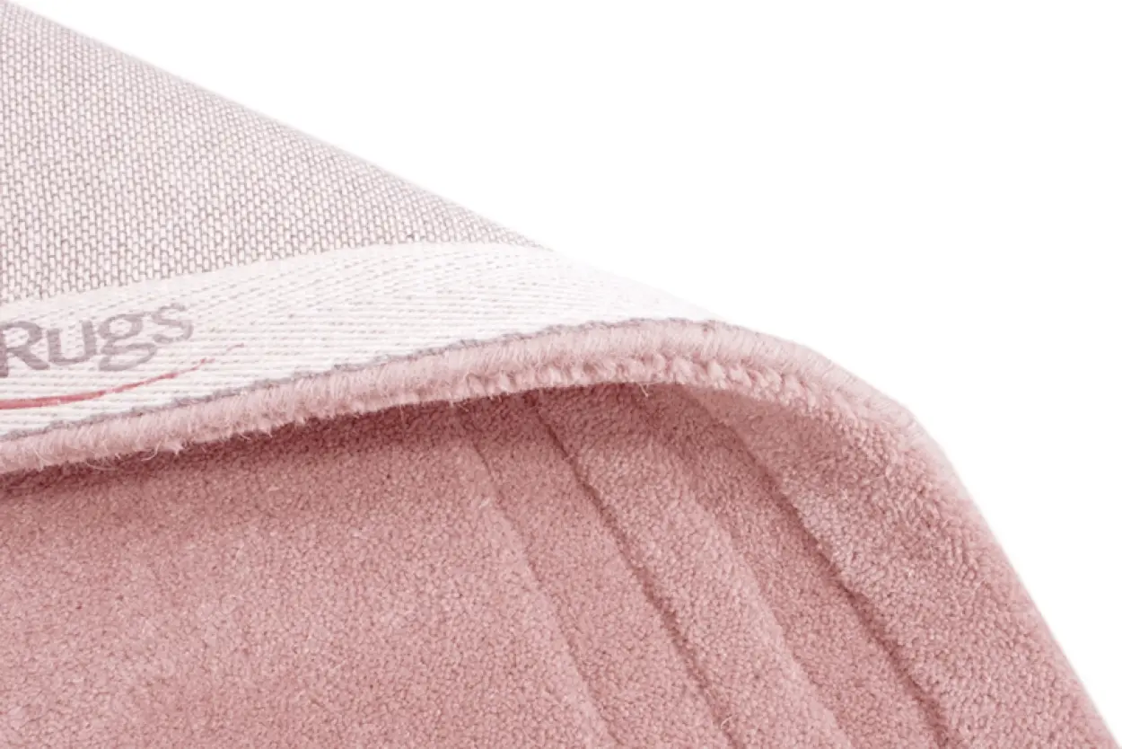 Lippa Plain Carved Rug - Pink - Plain 100% wool rug with carved desig HHL004