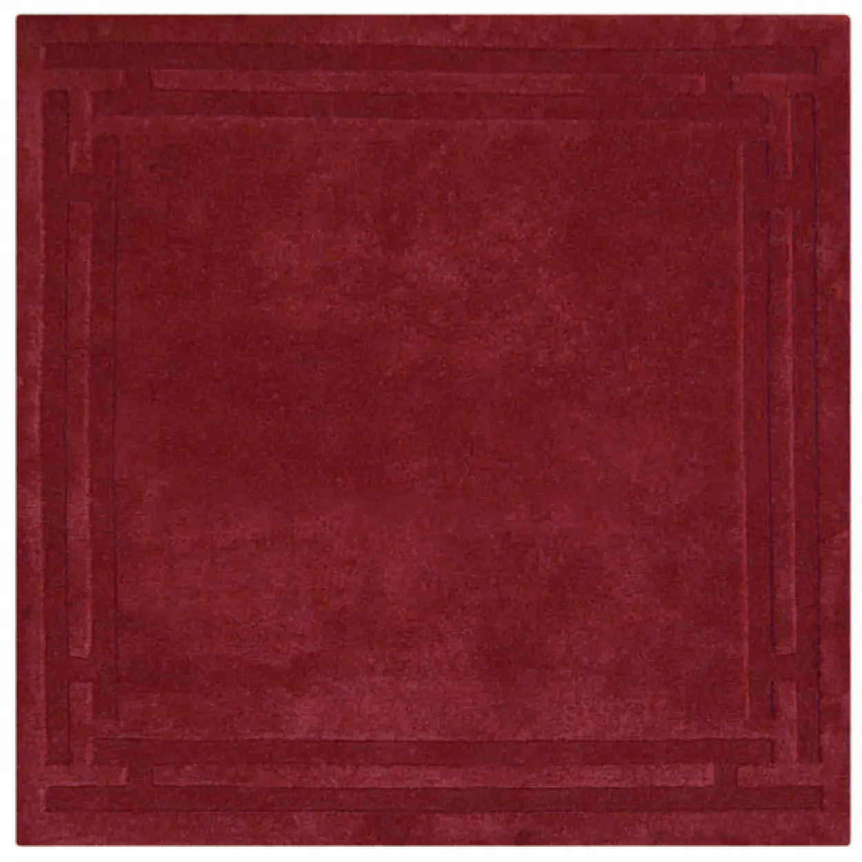 Lippa Plain Carved Rug - Red - Plain 100% wool rug with carved desig HHL005