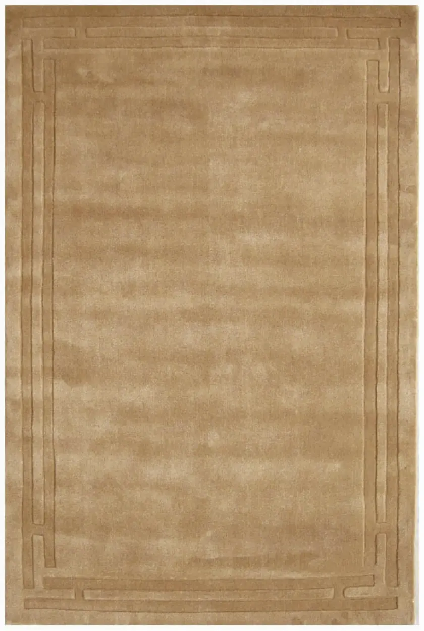 Lippa Plain Carved Rug - Gold - Plain 100% wool rug with carved desig HHL007