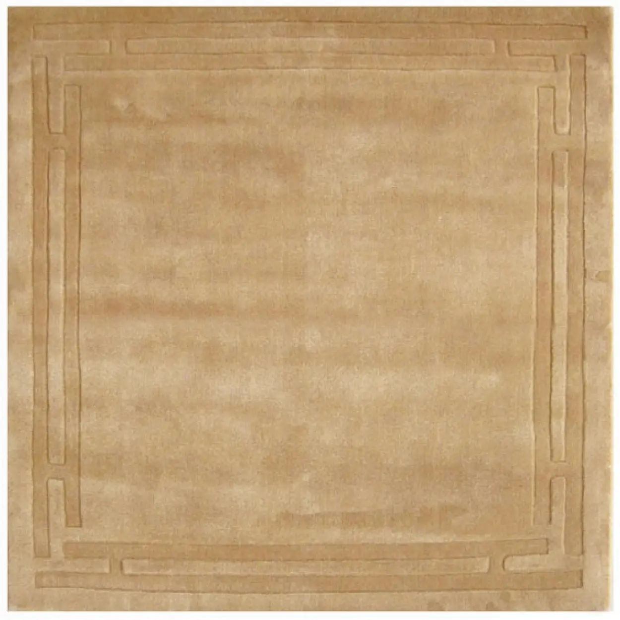 Lippa Plain Carved Rug - Gold - Plain 100% wool rug with carved desig HHL007